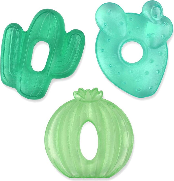 Itzy Ritzy Water-Filled Coordinating Cactus Water Teethers, Unisex, Set of 3 Green Cacti