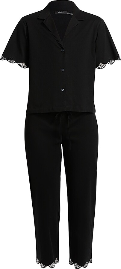 Natori Women's Bliss Serenity Cotton Pajamas - Black - Size XS