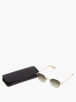 Thumbnail for your product : Garrett Leight Robson Round Stainless-steel Sunglasses - Green Gold