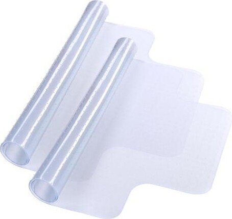 Yescom USA, Inc. Yescom Clear Office Chair Mat for Low Pile Carpet 48' x 36' Thicken 1/8' with Lip 2PCS Plastic Floor Protector Home Studio