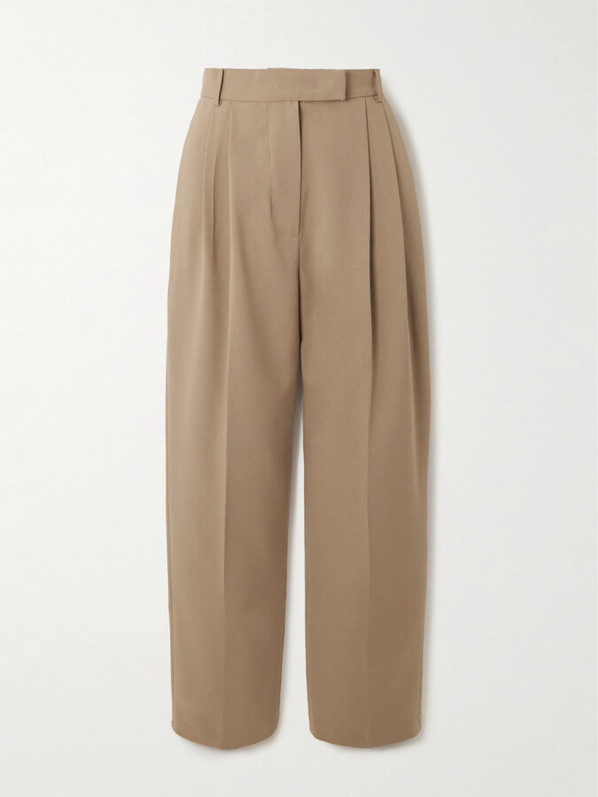 The Frankie Shop - Bea Pleated Crepe Tapered-leg Pants - Neutrals