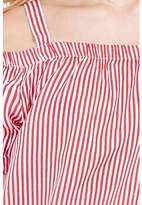 Thumbnail for your product : Select Fashion Stripe Crinkle Short Sleeve Bardot Blouse Shirts - size 12