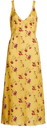 R 13 Floral Slip Midi Dress