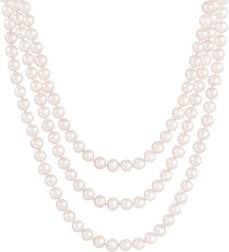NEW HONORA BAROQUE PEARL NECKLACE  54"   SOLID BROWN 7MM NECKLACE