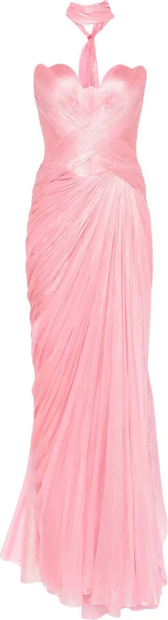 Iris Serban Luna sweetheart-neck metallic maxi dress