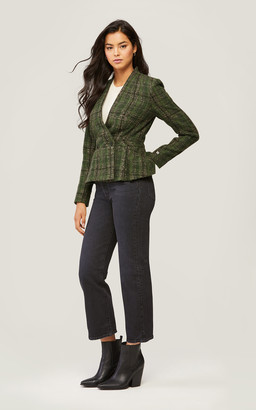 Soia & Kyo AERIN fit and flare wool blazer with box pleats