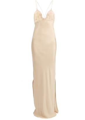 Roche RYAN Lace-trimmed silk-satin gown