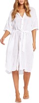 Thumbnail for your product : Vitamin A Playa Button-Front Linen Dress