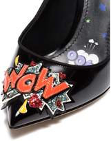 Thumbnail for your product : Dolce & Gabbana 90 Patent 'Wow' Embroidered Pumps
