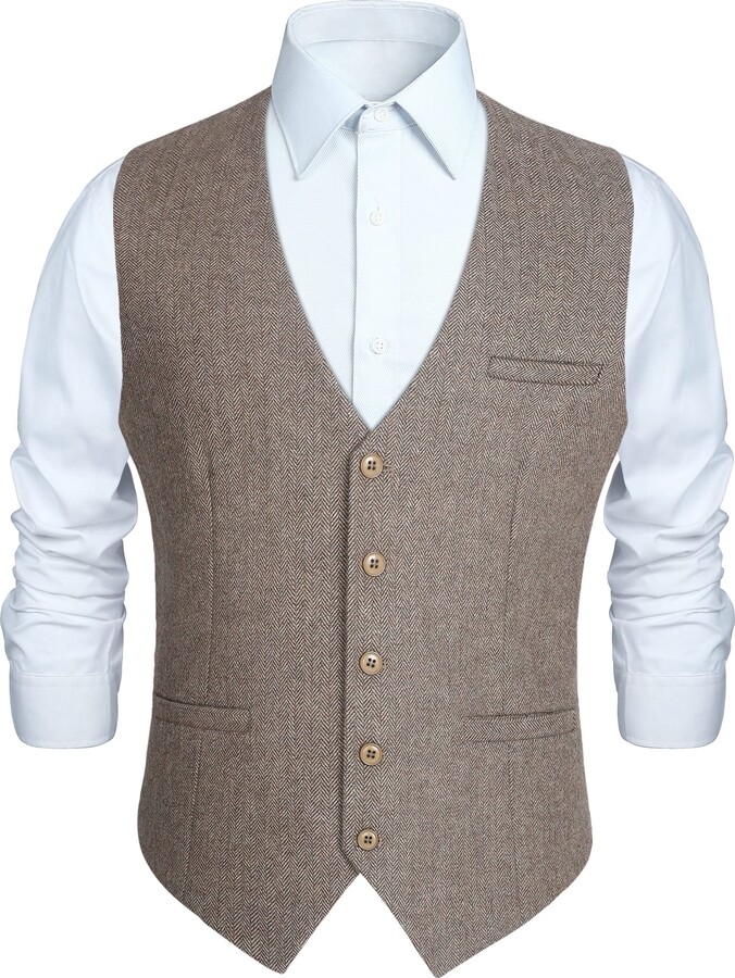 Men's Wool Ties Herringbone Tweed Classic Business Wedding Formal Wool Ties B5