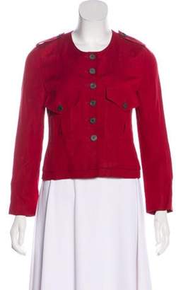 Sonia Rykiel Button-Up Long Sleeve Jacket Red Button-Up Long Sleeve Jacket