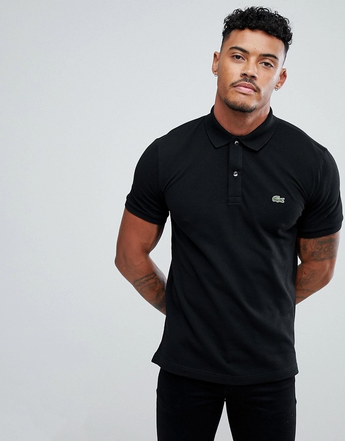 Lacoste fit pique polo in black - ShopStyle