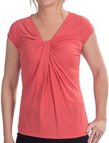 Thumbnail for your product : Lafayette 148 New York @Model.CurrentBrand.Name Silk Jersey Tucked Knot Shirt - Short Sleeve (For Women)
