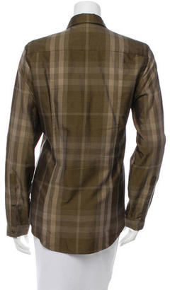 Burberry Plaid Button-Up Top