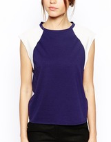 Thumbnail for your product : ASOS Sleeveless Top with Woven Inserts