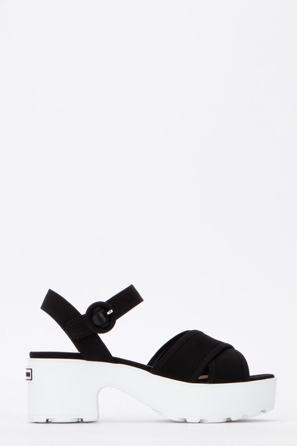 chunky black strap sandals