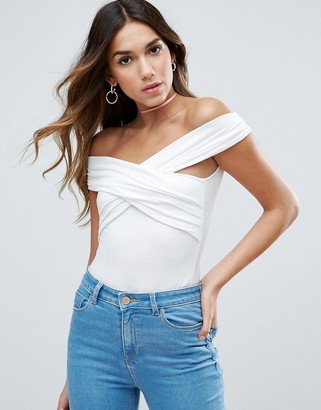 ASOS Off Shoulder Body With Wrap Front