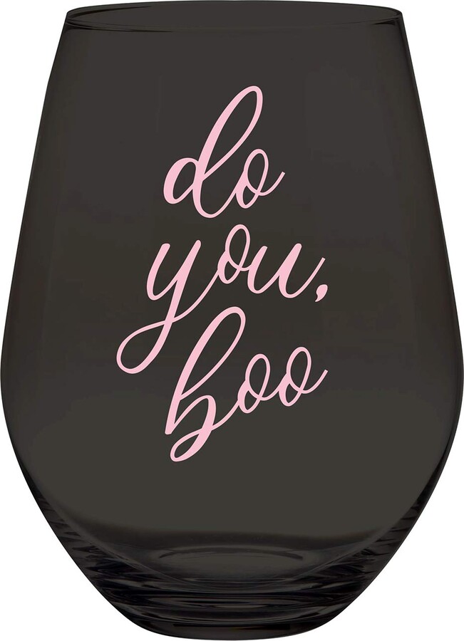 Slant Collections Creative Brands Slant CollectionsStemless Wine Glass, Jumbo- 30-Ounce, Do You Boo