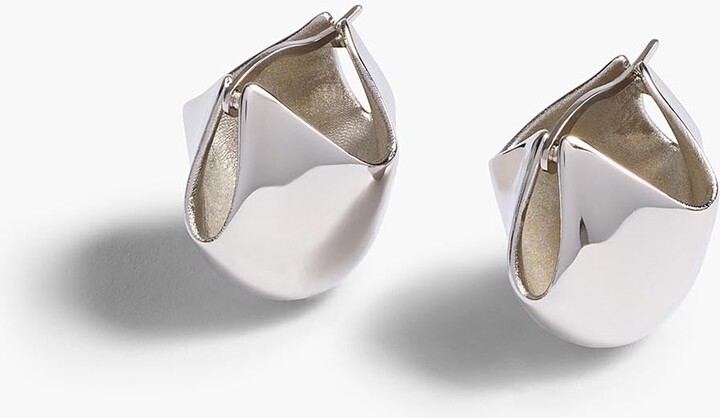 Small Lotus Earrings in Silver