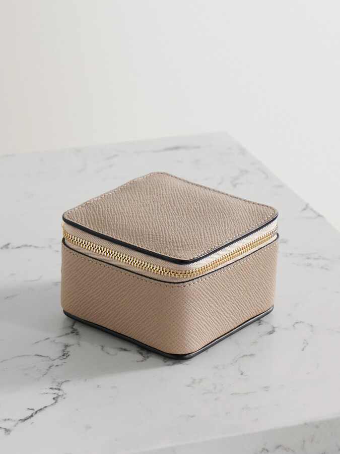 Smythson Panama Textured-leather Trinket Case - Neutrals