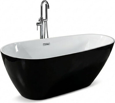Yiimo Modern Freestanding Bathtub, Acrylic 67" Soaking Tub, Ergonomic Design for Residential Bathrooms