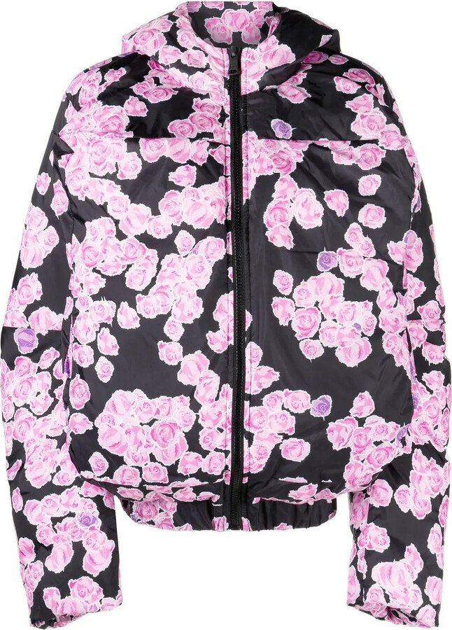 Rose-Print Puffer Jacket