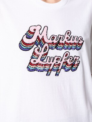 Markus Lupfer Alex sequin-embellished logo T-shirt