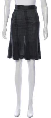 Jean Paul Gaultier Striped Knee-Length Skirt Green Striped Knee-Length Skirt