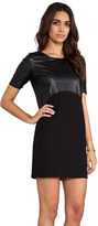 Thumbnail for your product : C&C California Ponte/Light Weight Faux Leather Mix Elbow Sleeve Dress