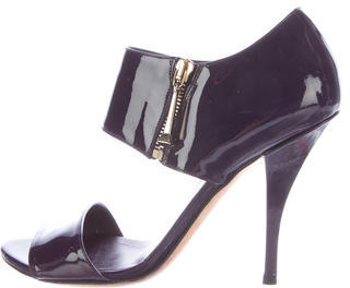 Gucci Patent Leather Ankle-Cuff Sandals