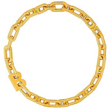 Balenciaga Thin B Chain Necklace in Metallic Gold - ShopStyle