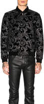Thumbnail for your product : Saint Laurent Printed Jacket in Black & Silver | FWRD