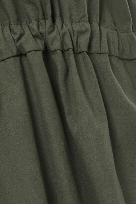 Stateside Gathered Cotton-poplin Midi Dress