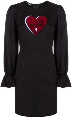 Love Moschino Embroidered Heart-Logo Dress