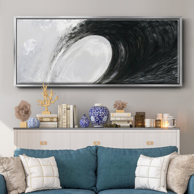 Wexford Home Black & White Waves IV - Framed Canvas