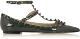 Thumbnail for your product : Valentino Rockstud patent-leather point-toe flats