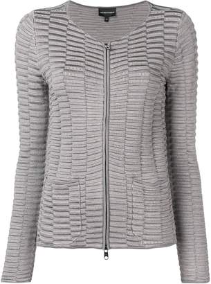 Emporio Armani textured zipped jacket
