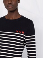 Thumbnail for your product : VVB Logo-Embroidered Striped Jumper