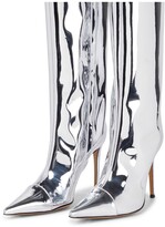 Thumbnail for your product : Alexandre Vauthier Alex metallic leather knee-high boots