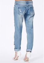 Thumbnail for your product : Missguided Dylan Ripped Boyfriend Jeans In Light Vintage