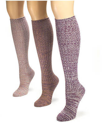Muk Luks Women's 3-Pack Marl Knee High Socks