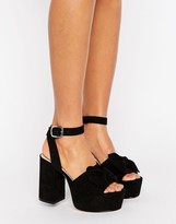 Thumbnail for your product : ASOS HALO Platform Bow Sandals