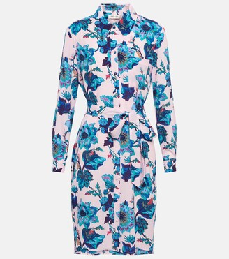 Prita floral-print shirt minidress