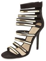 Thumbnail for your product : Charlotte Russe Gold-Plated Strappy High Heels