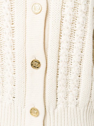 Chanel Pre Owned Cable Knit Buttoned Cardigan