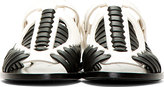 Thumbnail for your product : Proenza Schouler Black & White Woven Leather Flat Sandals