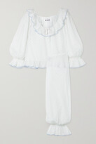 Thumbnail for your product : Rixo Bobbie Polka-dot Cotton-voile Pajama Set - Blue