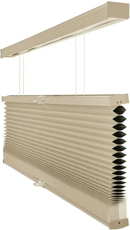 Chicology Cut-to-Size Khaki Grey Cordless Top Down Bottom Up Blackout Insulating Polyester Cellular Shade 40 in. W x 72 in. L