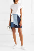 Thumbnail for your product : Victoria, Victoria Beckham Patchwork Denim Mini Skirt - Mid denim