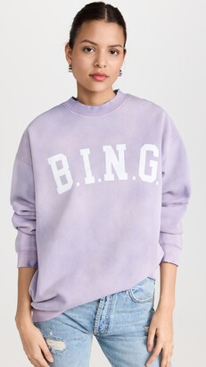 Anine Bing Tyler Sweatshirt Washed Lavender - ShopStyle